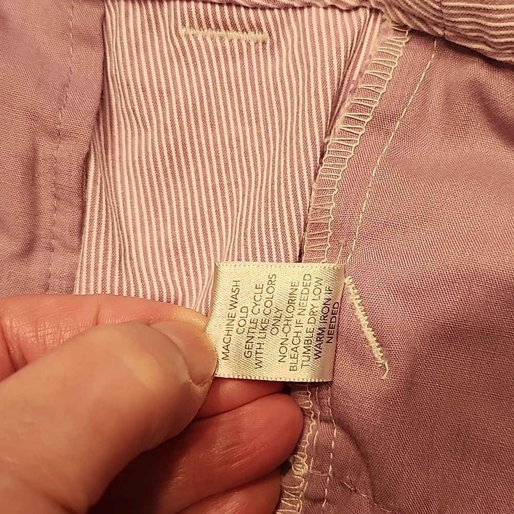 CHRISTOPHER & BANKS Lavender and White Pinstripe Ankle Pants Size 12 Petite - Picture 8 of 12